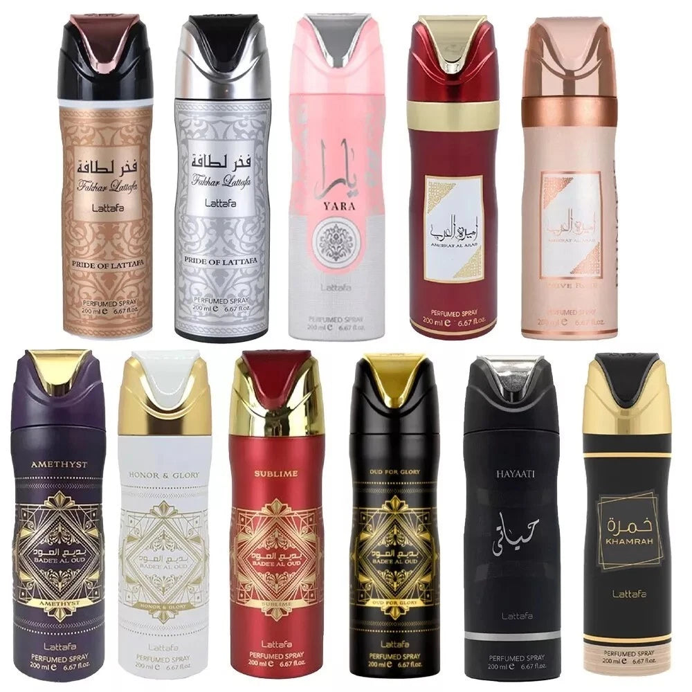Lattafa Assorted Perfumed Body Sprays 6.67oz (200 ml)